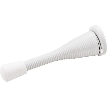 Hardware Resources 3In. Spring Door Stop W/ Rubber Tip - White DS04-WH-R